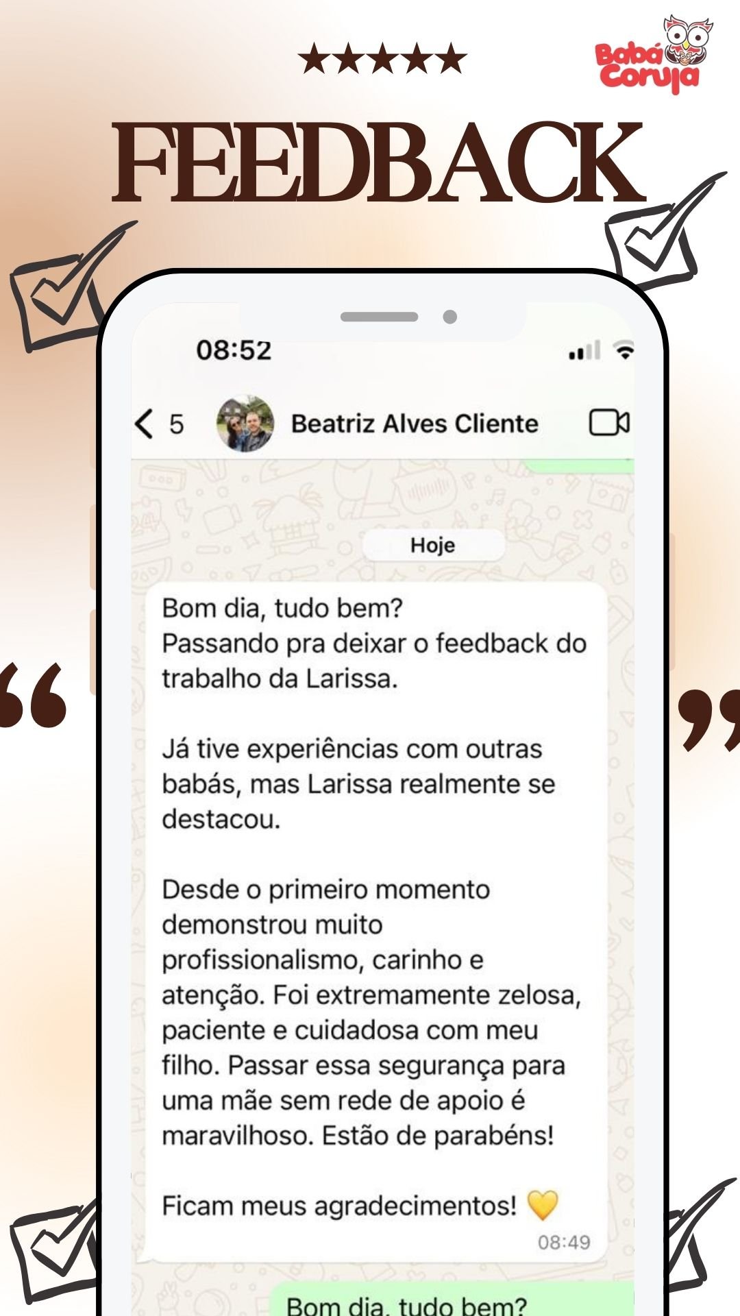 Feedback no WhatsApp